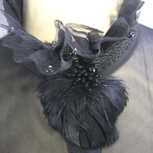 Load image into Gallery viewer, ESHT005 See through diamond pattern lace sexy ladies gothic chiffon blouse with beaded flower