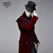 Load image into Gallery viewer, CT13402 Gorgeous gentlemen stand collar red gothic velveteen coat