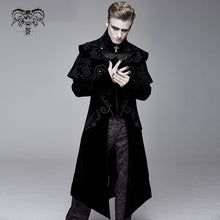 Load image into Gallery viewer, CT13401 Hand-embroidered cape collar black velveteen gothic coat for men