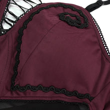 Load image into Gallery viewer, SST015 Chest hand-cranked gothic one-piece swimsuit