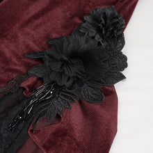 Load image into Gallery viewer, EPT01102 red Asymmetric Dark Pattern gothic women lace Flare Pants
