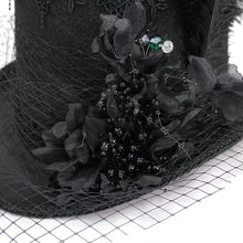 Load image into Gallery viewer, AS082 Mesh flower feather top hat