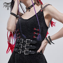 Load image into Gallery viewer, AS096 Punk three horizontal metal buckle girdle