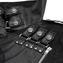 Load image into Gallery viewer, CT143 winter military uniform open collar printed punk men belted long coat with bag