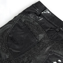 Load image into Gallery viewer, PT156 Hexagon pattern bright leather leggings