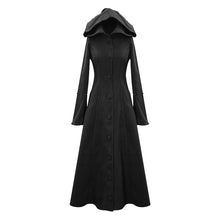 Load image into Gallery viewer, CT12601 winter sexy women black Gothic double-faced woolen hooded long coat with fur