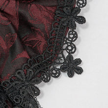 Load image into Gallery viewer, AS07302 black and red Gothic lace bow tie