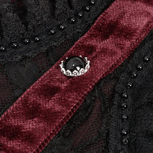 Load image into Gallery viewer, ESHT01502 red fringed iris mesh Goth Shirt