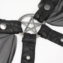 Load image into Gallery viewer, CA030 women hooded transparent long mesh punk cape