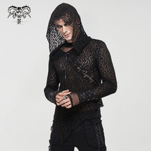 Load image into Gallery viewer, TT186 Punk Hooded Irregular Big Net T-shirt