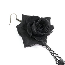 Load image into Gallery viewer, AS093 black roses gothic sexy women earrings