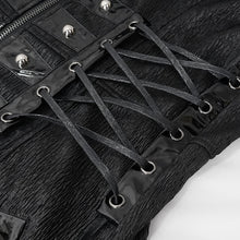 Load image into Gallery viewer, ct194 black men's fake girdle slim fit punk hooded men coat