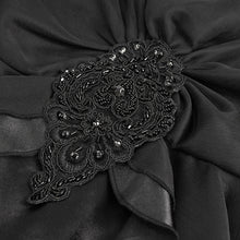 Load image into Gallery viewer, ESKT03701 Black Satin Lace Long Sleeve Gown Dress