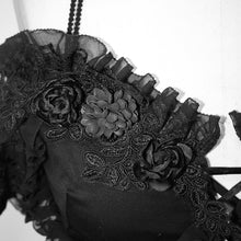 Load image into Gallery viewer, ECST004 sexy ladies lace and flower decoration strapless corset with booty backswing