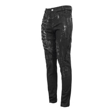 Load image into Gallery viewer, PT112 Devil fashion brand punk mecha hand painted slim black men trousers