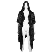 Load image into Gallery viewer, CT177 Decadent Gothic Cross Ragged Knit Men's Hooded Jacket