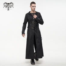Load image into Gallery viewer, ct194 black men's fake girdle slim fit punk hooded men coat