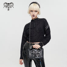 Load image into Gallery viewer, AS116 Heavy Metal Leather Jacket Shaped black rivets women Bag