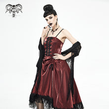 Load image into Gallery viewer, SKT11302 red Gothic tube top layered full dress