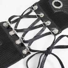 Load image into Gallery viewer, AS074 Cyberpunk bright leather women lace up mesh belts