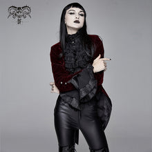 Load image into Gallery viewer, CT13302 Autumn red women gothic party Paisley jacquard velvet swallow-tailed jackets