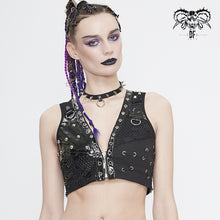 Load image into Gallery viewer, WT058 Punk asymmetric heavy metal super short vest