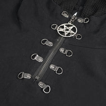 Load image into Gallery viewer, TT206 Everyday Woven Black Short Sleeves Punk Men Hoodie