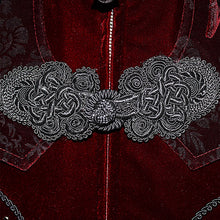 Load image into Gallery viewer, CT13402 Gorgeous gentlemen stand collar red gothic velveteen coat