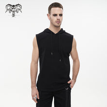 Load image into Gallery viewer, TT209 Basic style loose sleeveless punk black men hoodie