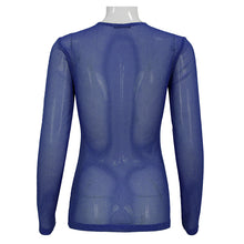 Load image into Gallery viewer, TT19805 Blue Diamond-shaped net basic style long sleeves men t-shirts