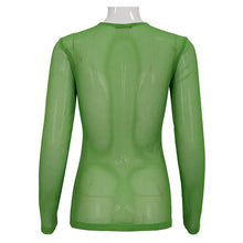 Load image into Gallery viewer, TT19804 Green Diamond-shaped net basic style long sleeves men t-shirts