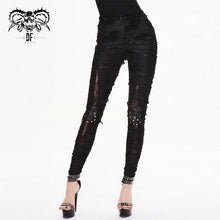 Load image into Gallery viewer, PT002 daily leather palm broken holes coated knit punk women leggings