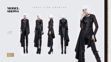 Load image into Gallery viewer, SKT089 zipper up asymmetric sleeveless women punk rock mid-length leather dress
