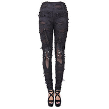 Load image into Gallery viewer, PT002 daily leather palm broken holes coated knit punk women leggings