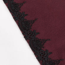 Load image into Gallery viewer, CA02802 wine double sided woolen contrast color shawl with fur