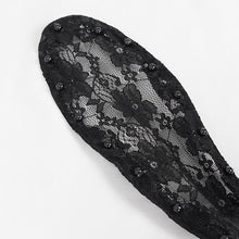 Load image into Gallery viewer, AS118 sexy women lace black Bunny ear bubble beaded headband with veil