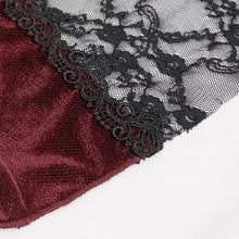 Load image into Gallery viewer, EPT01102 red Asymmetric Dark Pattern gothic women lace Flare Pants