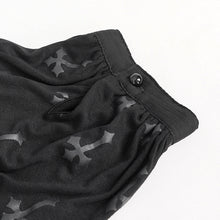 Load image into Gallery viewer, TT22201 Black Cross pattern Printed Short Sleeve T-Shirt