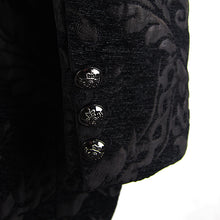 Load image into Gallery viewer, CT105 Gothic jacquard high-low men warm black dress coat with slit