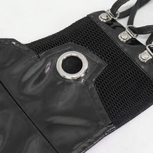 Load image into Gallery viewer, AS074 Cyberpunk bright leather women lace up mesh belts