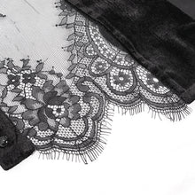 Load image into Gallery viewer, ESHT011 small stand collar long sleeves see through lace paneled sexy women black gothic blouse