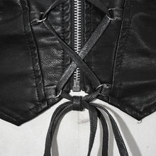 Load image into Gallery viewer, CT131 five-pointed star spiked zipper up punk mesh women coat with loops