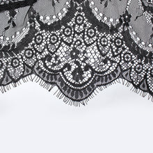 Load image into Gallery viewer, ESKT029 party horn sleeves off shoulder dark fringe stretchy knitted sexy ladies lace dress
