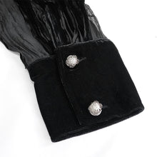 Load image into Gallery viewer, SHT063 Gothic Irregular Stripe Velvet Burnt Out Pleated Basic Style Shirts