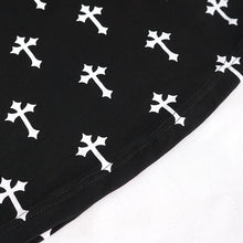 Load image into Gallery viewer, TT22202 Black And White Cross pattern Printed Short Sleeve T-Shirt
