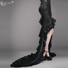 Load image into Gallery viewer, ESKT010 Short front and long back multi-layer wavy flounces floor length gown stretchy half skirts