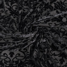 Load image into Gallery viewer, ESX001 sexy lingerie black velvet pattern translucent suspender nightdress