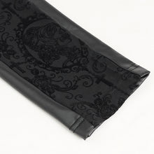 Load image into Gallery viewer, PT202 Queen Flocked laced up Goth Leggings