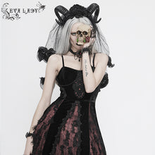 Load image into Gallery viewer, ESKT032 Burgundy Gothic Sling Dress