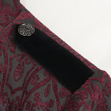 Load image into Gallery viewer, CT19902 Gothic dark pattern four-breasted black and red coat